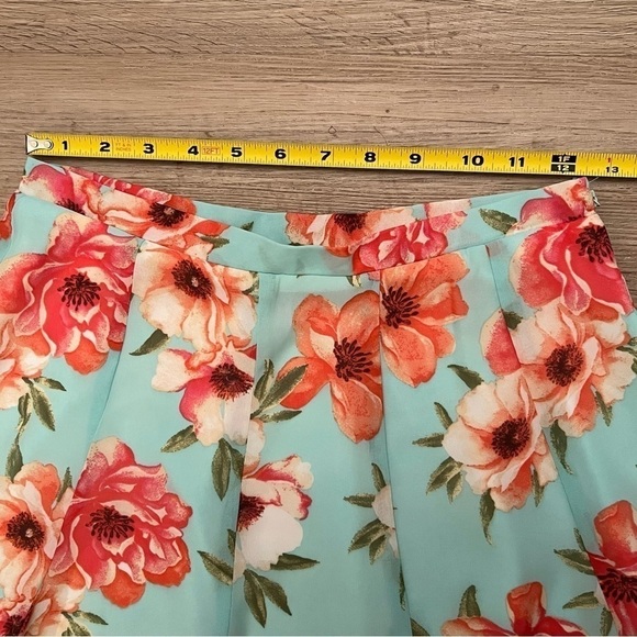 Show Me Your Mumu Skater Mini Skirt Devon Floral Print Blue Pink Lined Size S - Picture 9 of 10